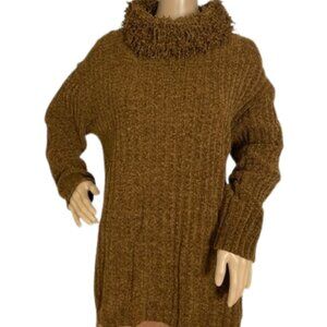 Olsen Caramel Brown Two-Piece Sweater and Skirt Set